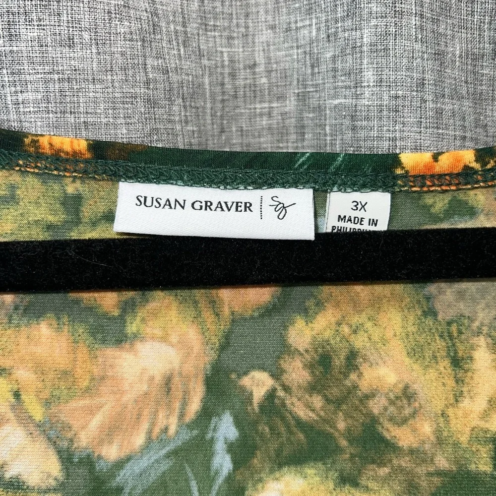 Women's Susan Graver Floral Sleeveless Tank Top Size 3X Like New